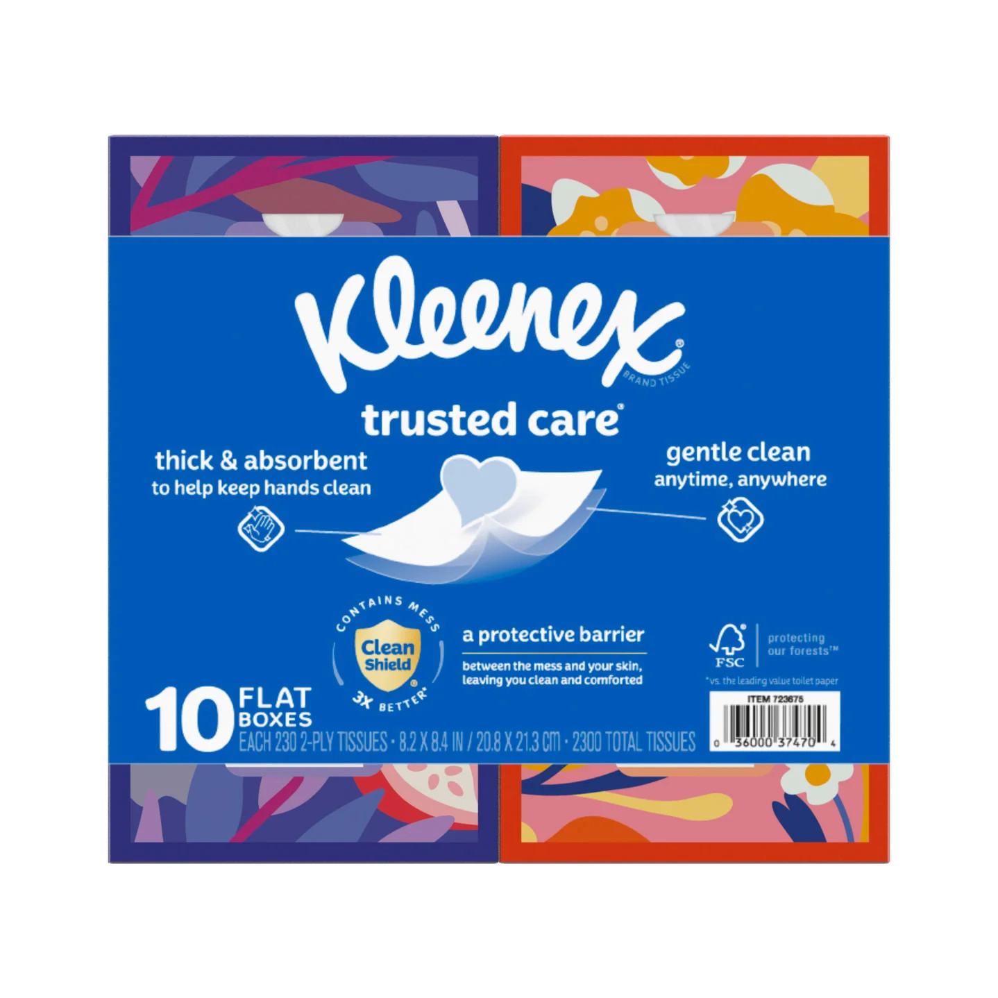 Kleenex Trusted Care Facial Tissue, 2-Ply, 230-count, 10-pack