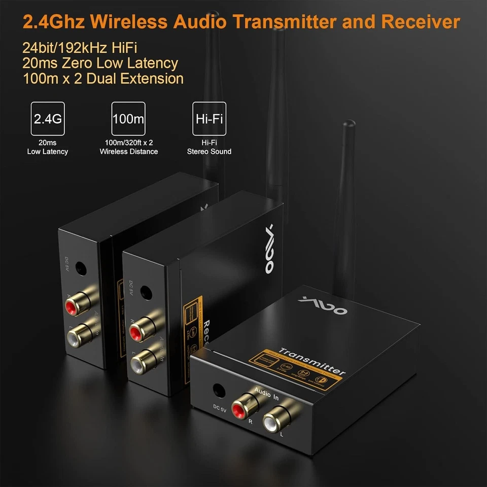 Dual Receiver 2.4Ghz Wireless Audio Transmitter - Unmatched Sound Quality - Image 4 of 4