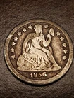 1856 O SEATED LIBERTY SILVER DIME NEW ORLEANSE MINT 10 CENTS SILVER COIN 10c