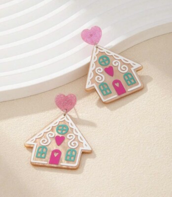Gingerbread House Drop Earrings