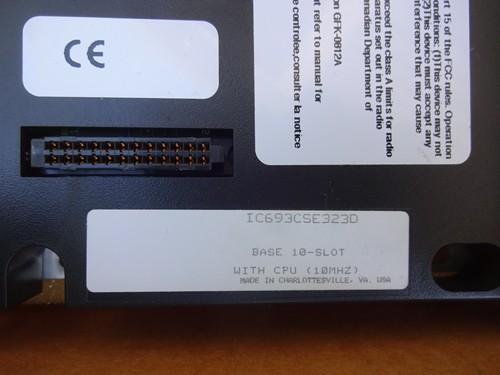 GE FANUC IC693CSE323 / IC693CSE323D BASE 10 SLOT CON CPU 10MHZ / USATO CON SCATOLA - Foto 2 di 4