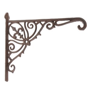 Antique Metal L Shaped Decorative Storage Shelf Rack Bracket Wall