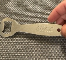 Vintage Glass Silver Bottle Cap Opener Advertising Drink Coca Cola Soda Free