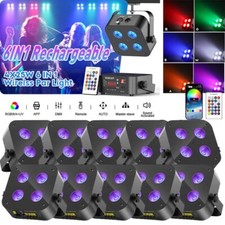 4x25W RGBWA UV LED PAR Stage Light Rechargeable Battery DJ Light Wireless APP