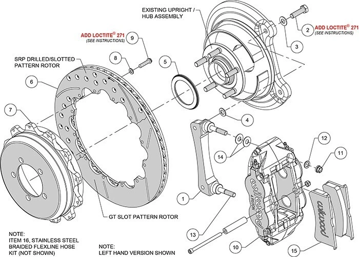 Wilwood 140-12878-DR Forged Narrow Superlite 4R Big Brake Rear Brake Kit Foto 4 de 4