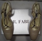  R.FABI WOMEN'S SHOES SQUARE TOE STRAP SLINGBACKS BONE SIZE:39.5 GENUINE LEATHER — photo 1