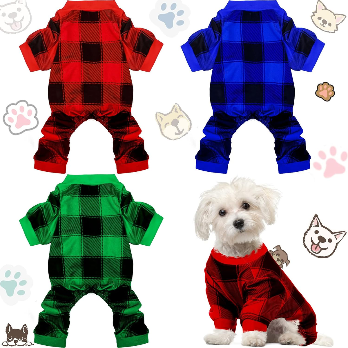 Dog Clothes Buffalo Plaid Pajamas For Dogs Pet Pajamas Target