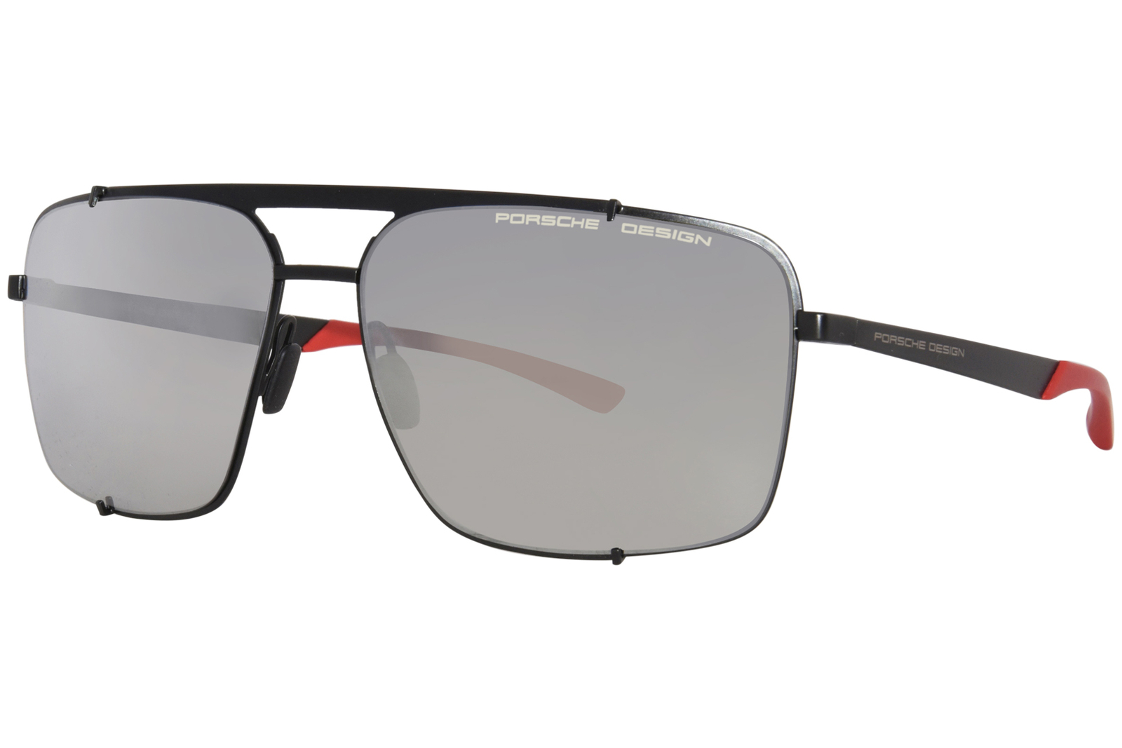 Солнцезащитные очки Porsche Design P8919-A Мужские ЧерныеКрасныесеребристые с зеркалом 63 мм 62490₽