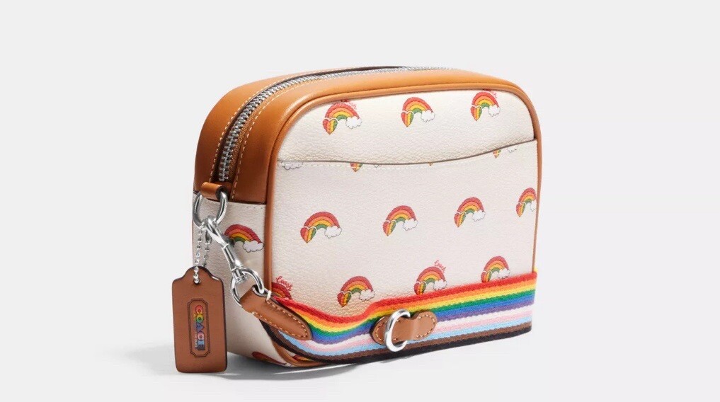 NWT Coach CJ647 Mini Jamie Camera Bag Crossbody With Rainbow Print