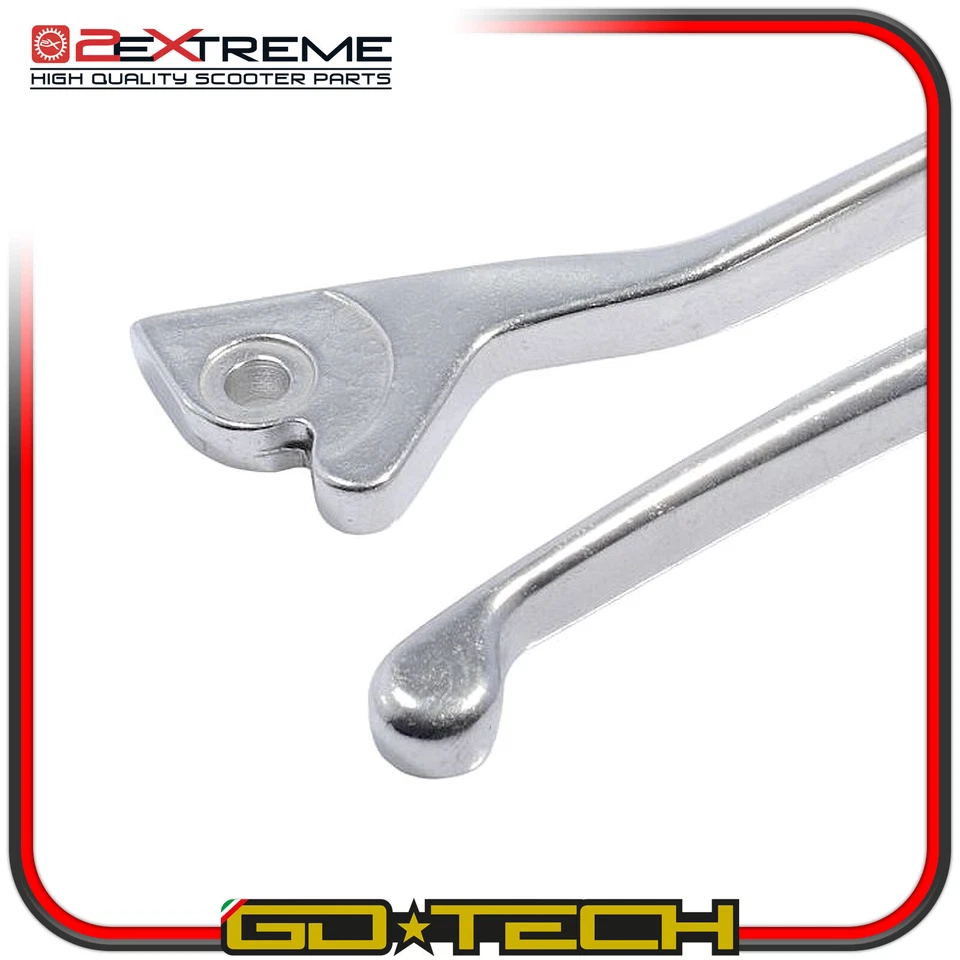 COPPIA LEVE FRENO PIAGGIO VESPA GTS LX MEDLEY NRG MC3 POWER RUNNER ARGENTO DISCO - Immagine 2 di 4