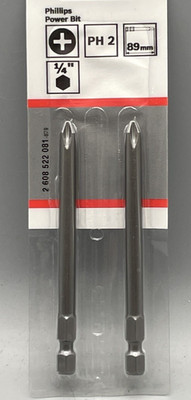 Bosch Professional Bit 1/4''  Kreuzschlitz PH2  x  89mm  Power Bits 2er Pack