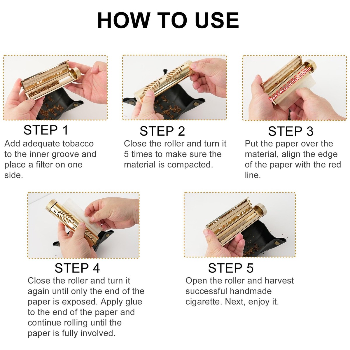 Cigarette Rolling Machine, Joint Roller Vintage with 76mm/110mm Papers,  Filte