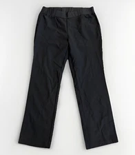 NEW LARGE Cintas Pants Women Black Pull On Straight Leg Uniform Elastic Waist