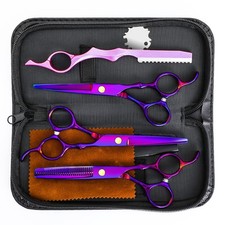 Hair Cutting Scissors Stainless Steel Barber Thinning Shears Purple