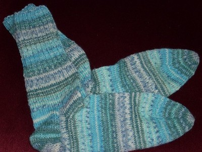 Wollsocken handgestrickt Gr. 45 Neu -ungetragen 75% Schurwolle türkis grün beige
