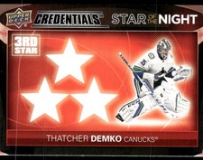 2021-22 UD Credentials #3S-2 Thatcher Demko Star of the Night: Third Star