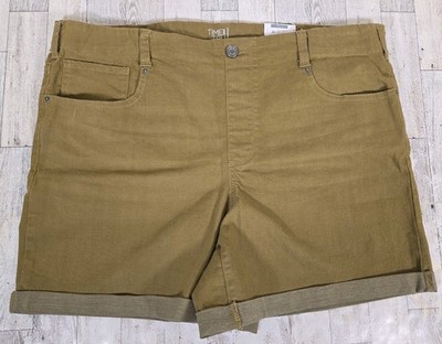 Time & Tru Womens Shorts XL 16-18 Relaxed Fit Stretch Olive Green Cuffed NEW