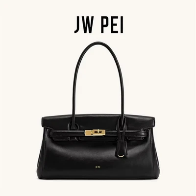 J&W JW PEI Yara Handbag - Black Vegan Leather Tote & Shoulder Bag (2025 New)
