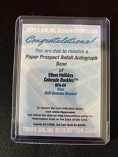 2026 Bowman Ethan Holliday Paper Prospect Retail 1st Auto BPA-EH Redemption Card