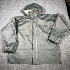 Carhartt Mens 3XL Rain Storm Coat Surrey Waterproof Jacket PVC Hooded