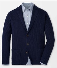 Peter Millar M Medium Birch Sweater Blazer Navy Wool Cashmere Jacket Coat $395