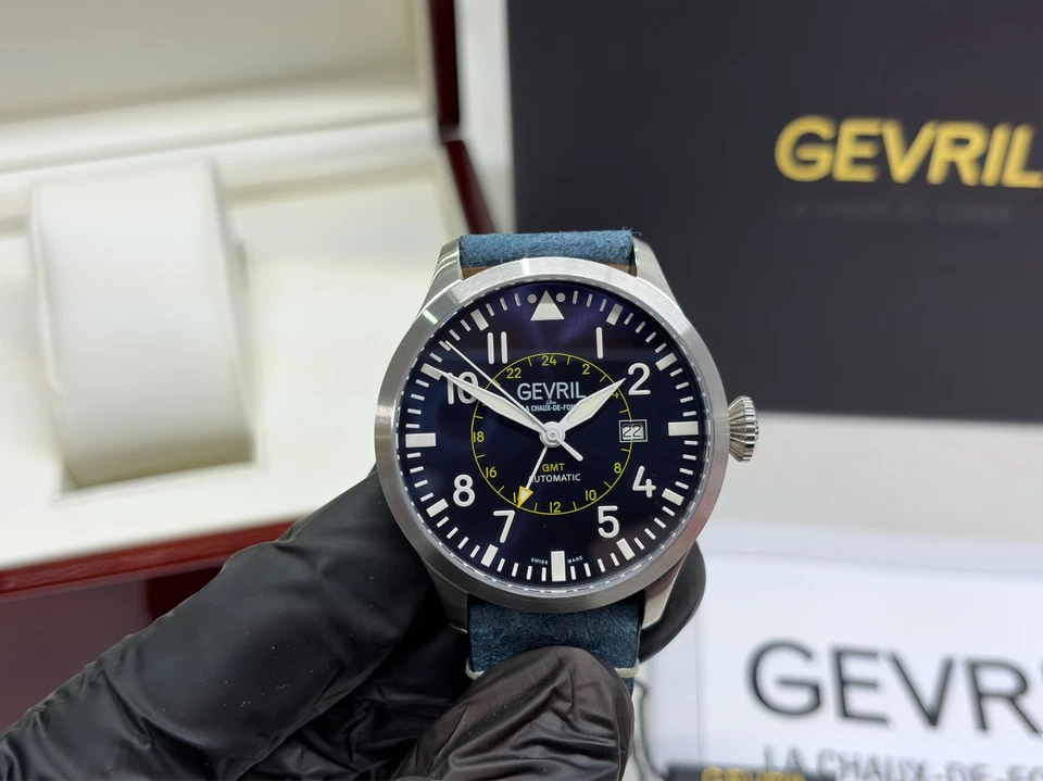 Gevril Vaughn GMT Men’s Swiss Automatic Watch - Blue Dial / Limited Ed. - 44504 - image 3 of 4