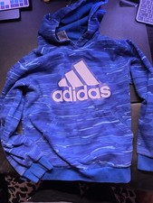 Adidas Niños Jóvenes Grande Azul Camuflaje Pullover Sudadera con Capucha Sudadera