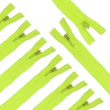 10Pcs 12" Nylon Coil Zippers, #3 Closed End Jacket Zippers, Bright Green