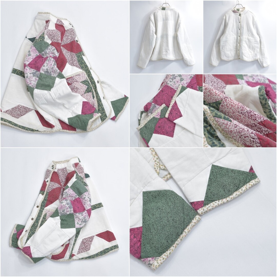 Handmade Flower Design Patchwork Quilt Short Leng… - image 10