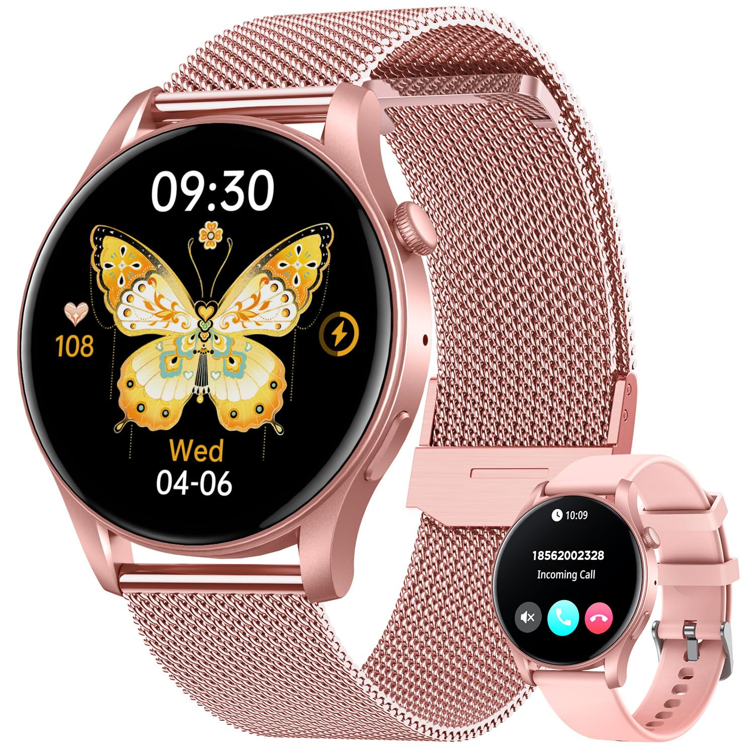 Fitness Smartwatch for Women with 1.43 AMOLED Touchscreen Heart Rate Monitor Call Function