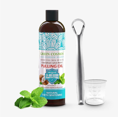 Coconut Mint Pulling Oil Mouthwash, 237ml Natural 8 Fl Oz (Pack of 1), Clear 