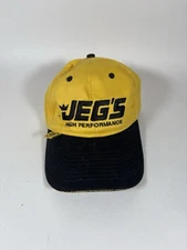 JEG'S High Performance Yellow and Black Hat Cap with Adjustable Strap New