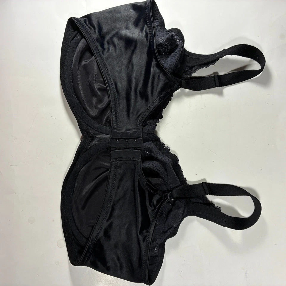 Sujetador Lilyette Minimizer con aros ribete de encaje microfibra cobertura completa 42DD negro Foto 3 de 4