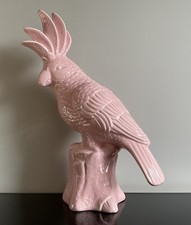 Deko Figur Statue Aufsteller Vogel Kakadu Keramik Rosa Modern 