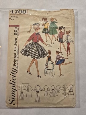 Simplicity 4700 Vintage Sewing Pattern Barbie Fashion Doll Clothes 1963 Cut