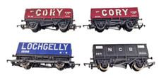 Rake Of 4 Hornby R022 Mixed OO Gauge Cory Lochgelly NCB Mineral Wagons Unboxed.