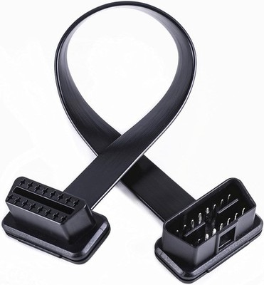 Low Profile OBD 2 OBD ii Male to Female Ribbon Extension Diagnostic Cable 16pins