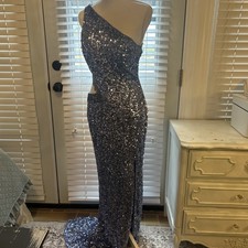 Primavera couture dress Prom Evening Dusty Blue Size 10 NWOTS Never Altered