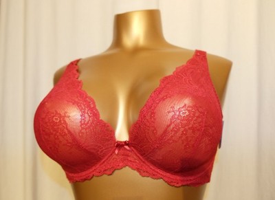 AUBADE high apex underwired bra DANSE DES SENS OG12-02 lace irresistible red 90D New