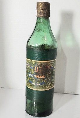 Delva Cognac Bottle Afrika Korps WWII Military Allied Forces 1940s Man Cave Bar