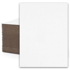 50 PCS White Corrugated Cardboard Sheets 12x16 Inch 1/16 Inch Thick Inserts