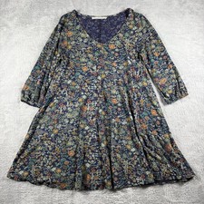 Peruvian Connection Dress Womens XS Floral Midi Boho Cottagecore Peasant Folk