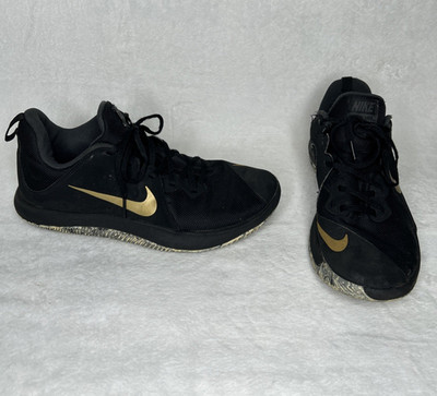 Nike Fly By Low Men's Basketball Sneakers 908973-090 Black Gold Size 9