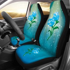 Universal Front Car Seat Covers Full Set Of 2 For Women Colored Roses Pattern Universal Front Car Seat Covers Full Set Of 2 For Women Colored Roses Pattern