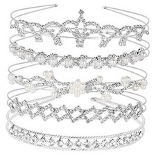 5Pcs Crystal Headband Set, Jewelry Rhinestone Women Girl Hair Style