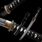 Black 20'' Damascus Steel Razor Sharp Japanese Samurai Tanto Sword Full Tang