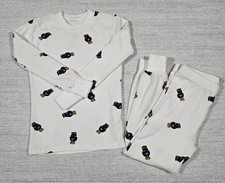 Polo Ralph Lauren 2 Pc Pajama Set Kids Sz 4T White AOP Polo Bear Sleepwear