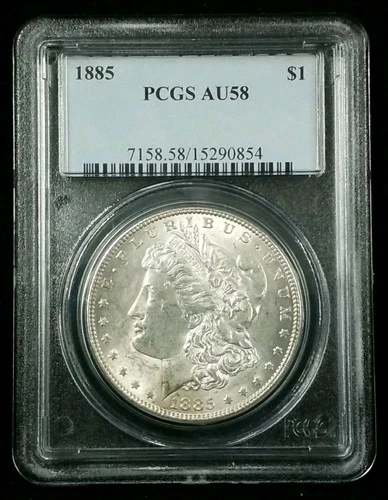 1885 P $1 Morgan Silver Dollar PCGS AU58 #7332