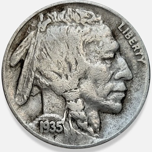 1935-D Buffalo Nickel 5c Fine F+ * Original Surfaces * 1935D