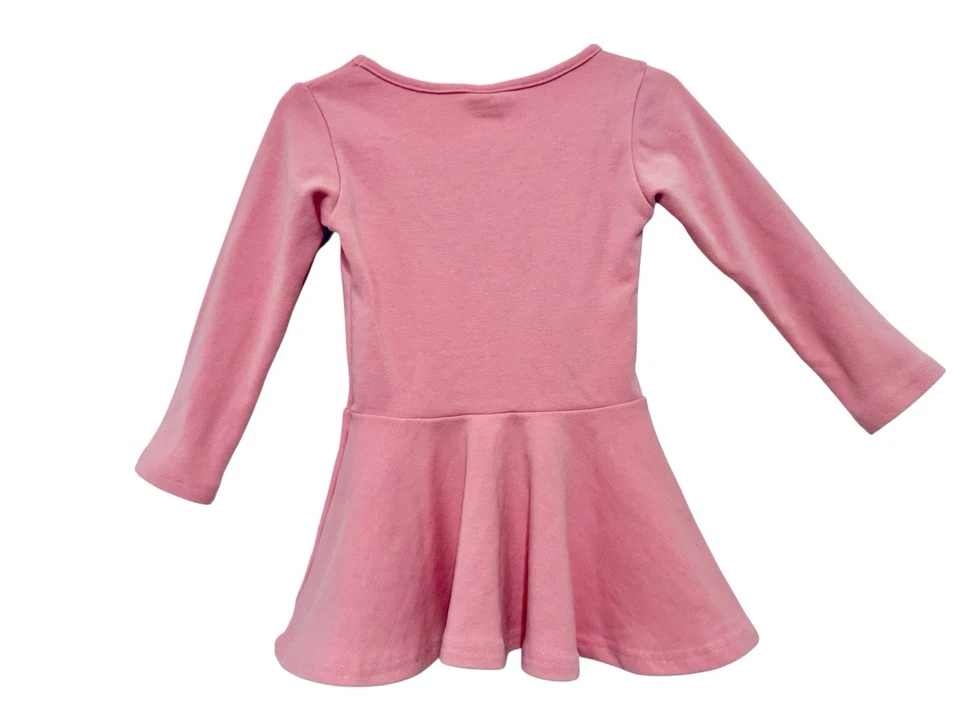 Jumping Beans Buffalo Plaid & Peony Baby Pink Girls Size 2T Long Sleeve Dresses - Image 4 of 4